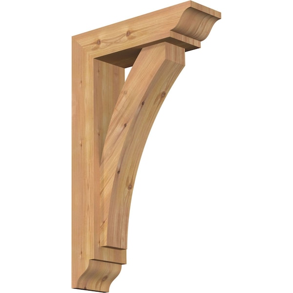 Ekena Millwork Thorton Traditional Smooth Bracket w/ Offset Brace, Western Red Cedar, 5 1/2"W x 18"D x 30"H BKT0604X18X30THR01SWR - main